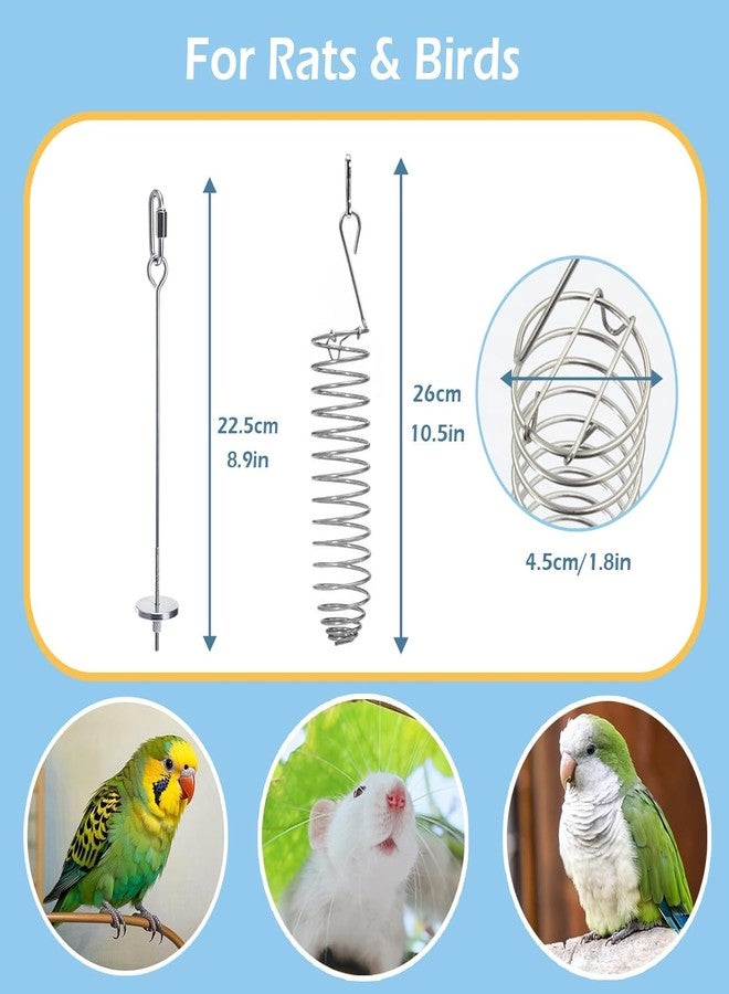 Jevnd 2Pcs Rat Enrichment Toys, 304 Stainless Steel Rat Foraging Toy for Fruit Vegetable Holder, Fancy Mice Cage Accessories Puzzle Toy, Hanging Rodent Toys Slow Feeder, Bird Foraging for Parakeet - Image 5